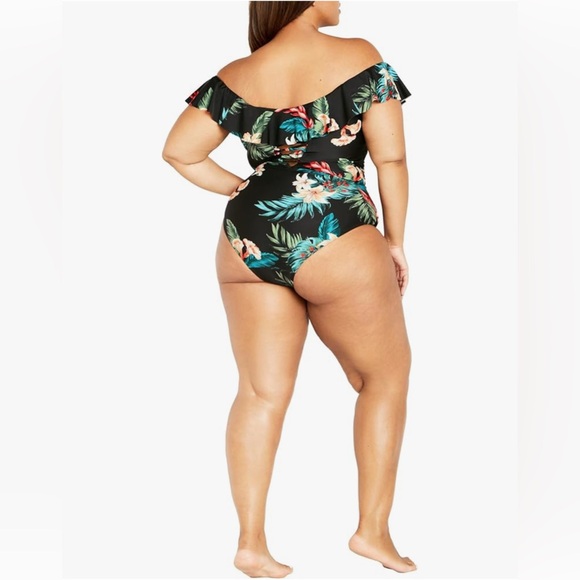 City Chic 16 Ingrid ruffle 1 piece swimsuit - Picture 2 of 6